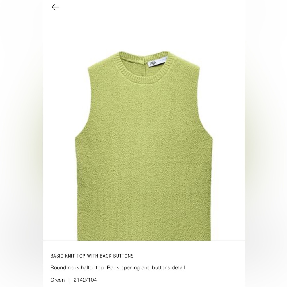 Zara knit sleeveless top